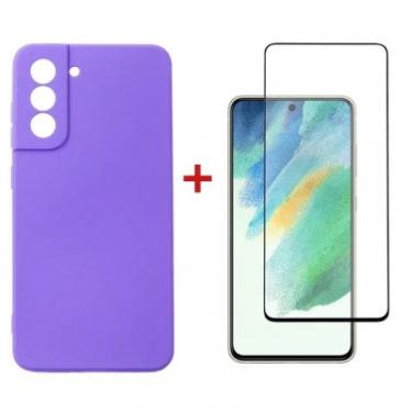 Чехол для мобильного телефона Dengos Kit for Samsung Galaxy S21 FE case + glass (Purple Фото