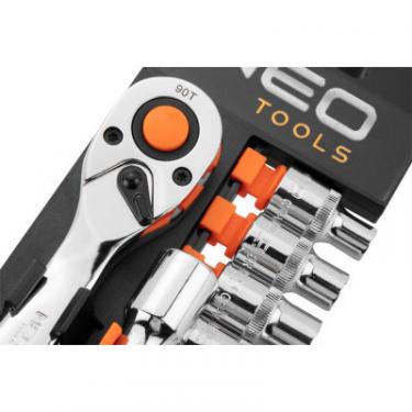 Набор головок Neo Tools 14шт, 1/4", тріскачка 90 зубців, CrV Фото 4