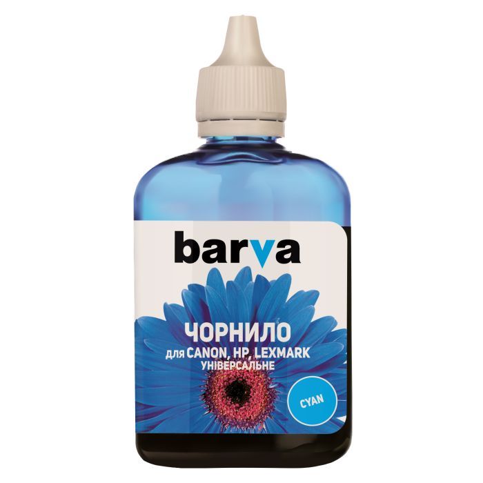 Чернила Barva CANON/HP/Lexmark Universal №4 CYAN 90г Фото