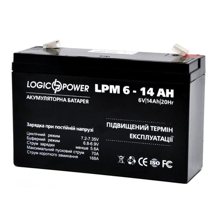 Батарея к ИБП LogicPower LPM 6В 14 Ач Фото