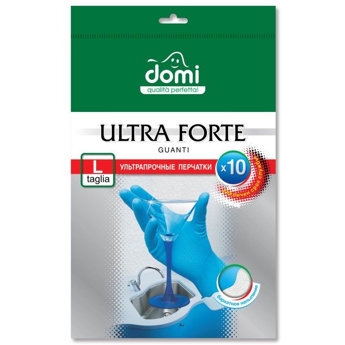 Перчатки хозяйственные Domi с бархатным напылением L Фото