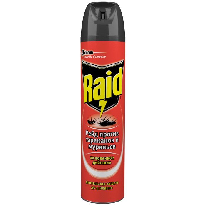 Аэрозоль от насекомых Raid против тараканов и муравьев 300 мл Фото