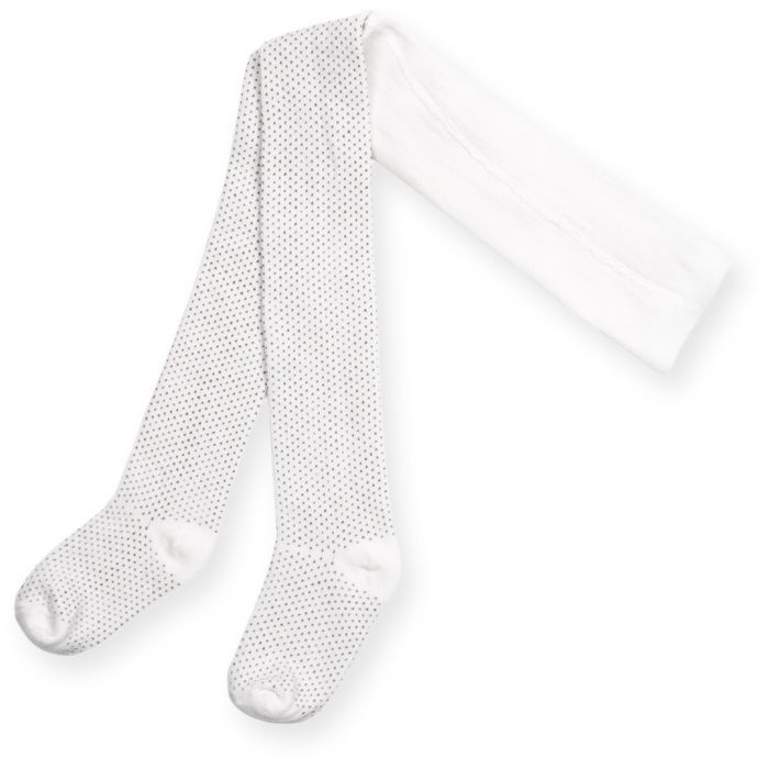 Колготки детские Bibaby для девочек в точечку белые Фото