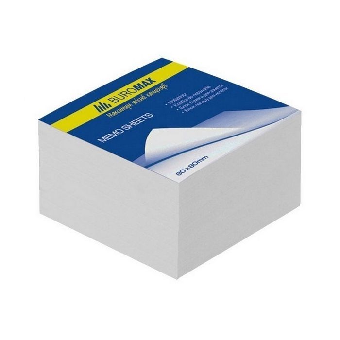 Бумага для заметок Buromax White 80х80х30мм, glued Фото