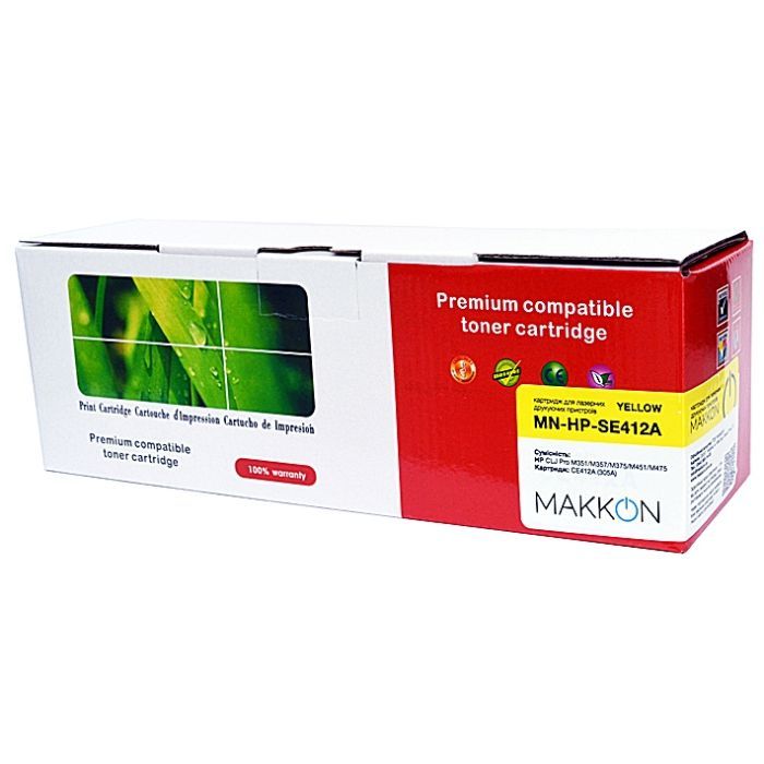 Картридж Makkon HP CLJP CE412A (305A) (SE412A) 2.6k yellow Фото