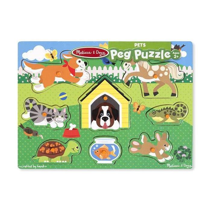 Развивающая игрушка Melissa&Doug Рамка-вкладыш Домашние животные 8 эл Фото