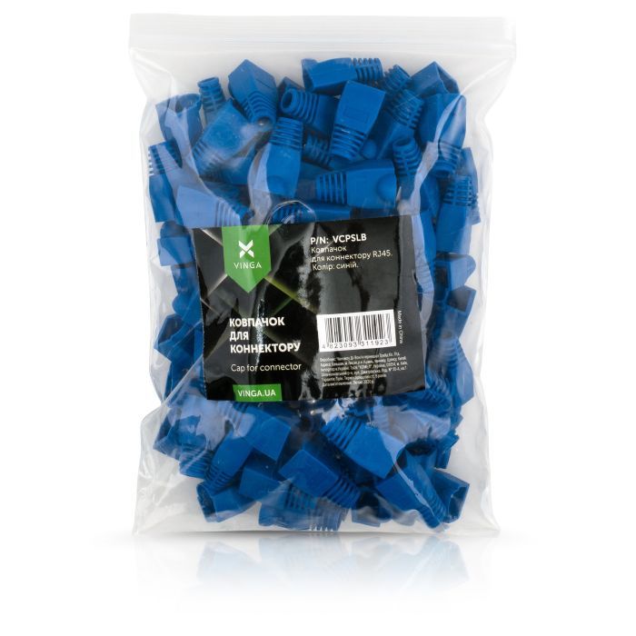 Колпачок коннектора Vinga RJ45 blue Фото