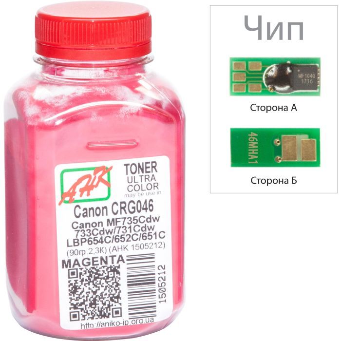 Тонер AHK Canon LBP-650/MF-730, 90г Magenta +chip Фото