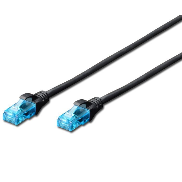 Патч-корд Digitus 0.5м, UTP, cat.5e, CCA, black Фото