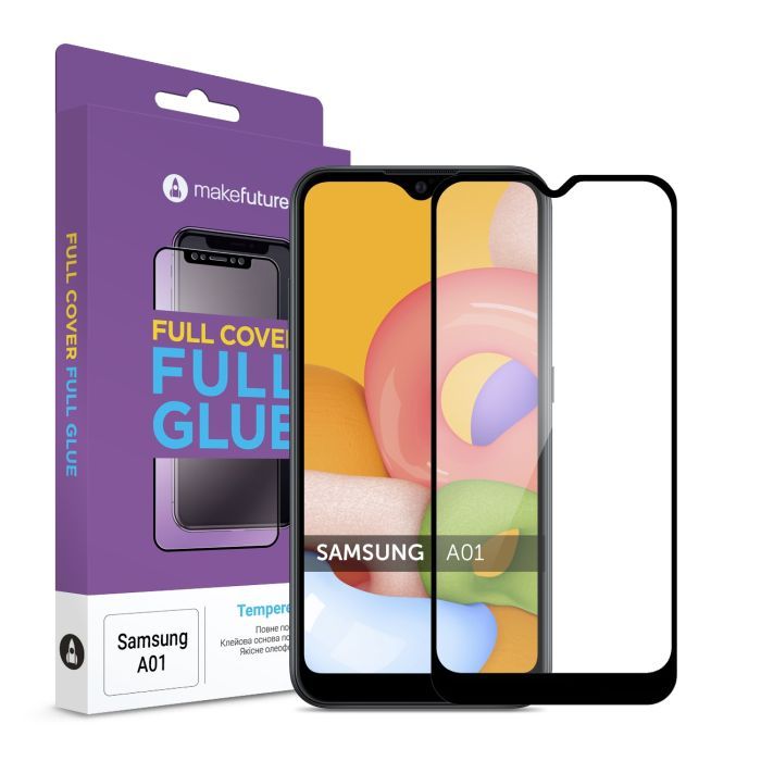 Стекло защитное MakeFuture Samsung A01 Full Cover Full Glue Фото