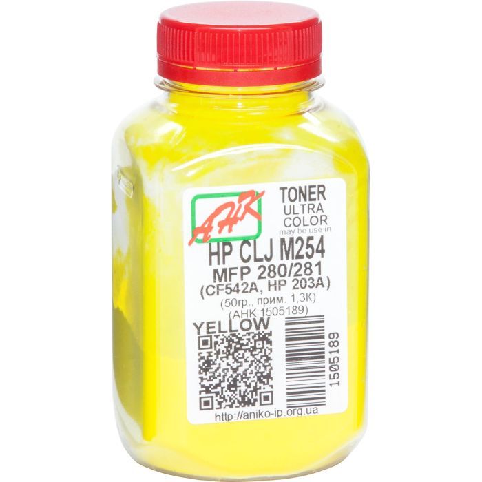 Тонер AHK HP CLJ M254/MFP280/281, 50г Yellow Фото