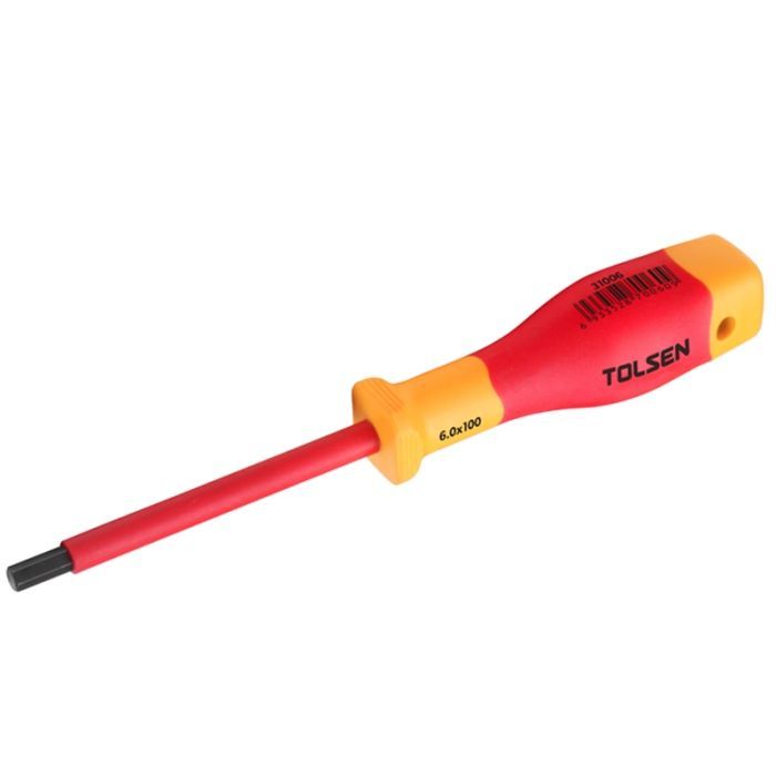 Отвертка Tolsen Premium диэлектрическая VDE шестигранная H 8.0х100 Фото