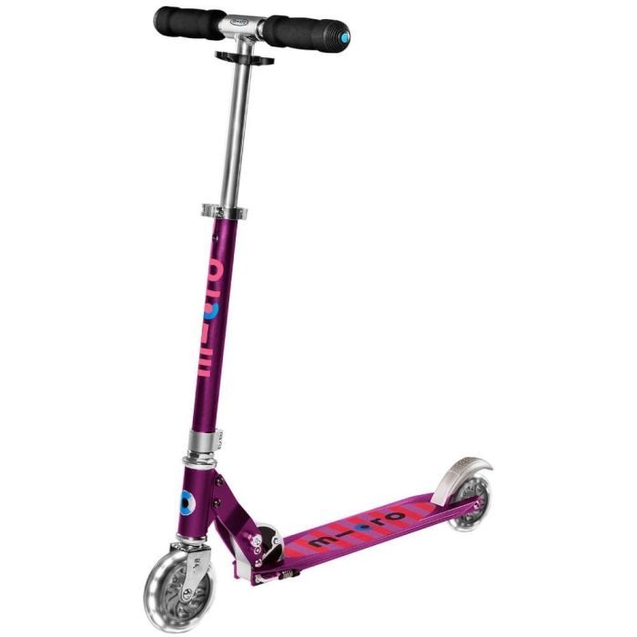Самокат Micro Sprite Purple stripe LED Фото