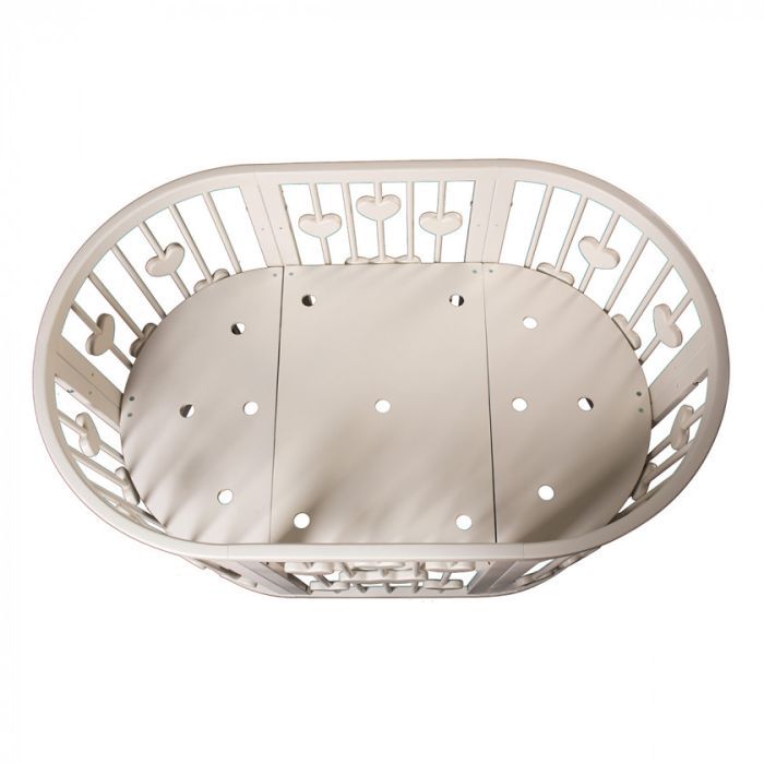 Кроватка Ingvart SMART BED ROUND с сердечками молочный Фото 1