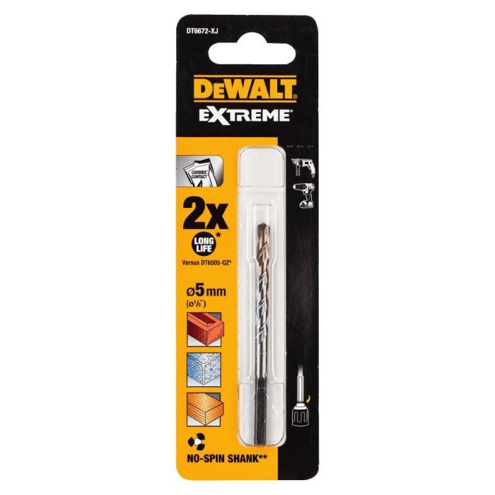 Сверло DeWALT EXTREME, D 5 мм, L85 мм, WL50 Фото