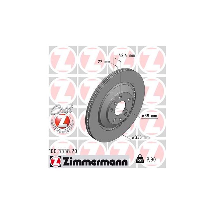 Тормозной диск ZIMMERMANN 100.3338.20 Фото
