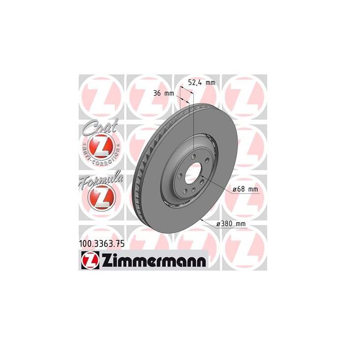 Тормозной диск ZIMMERMANN 100.3363.75 Фото
