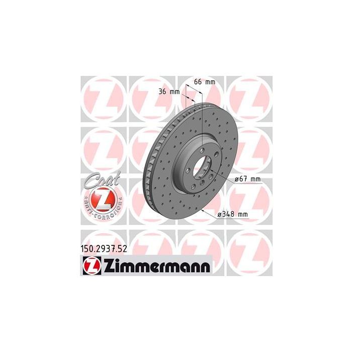 Тормозной диск ZIMMERMANN 150.2937.52 Фото