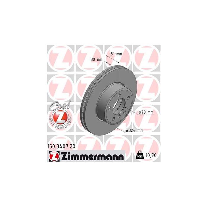 Тормозной диск ZIMMERMANN 150.3407.20 Фото