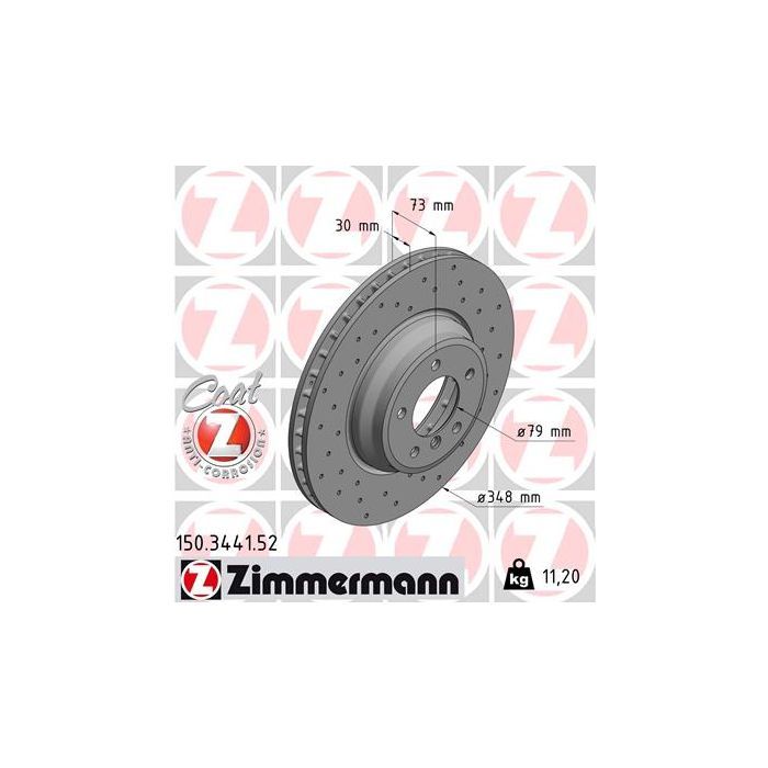 Тормозной диск ZIMMERMANN 150.3441.52 Фото
