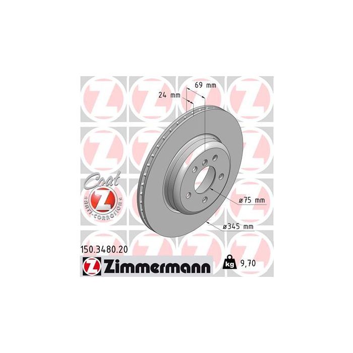 Тормозной диск ZIMMERMANN 150.3480.20 Фото