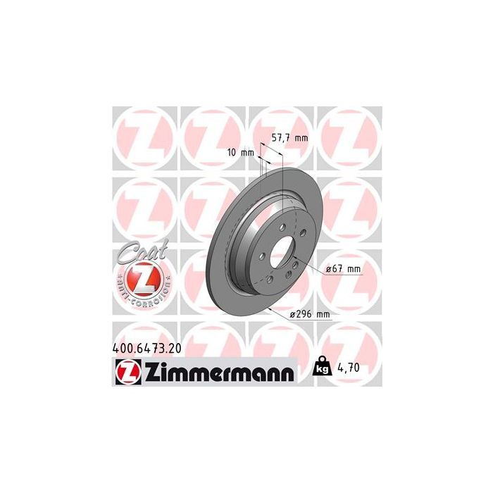 Тормозной диск ZIMMERMANN 400.6473.20 Фото