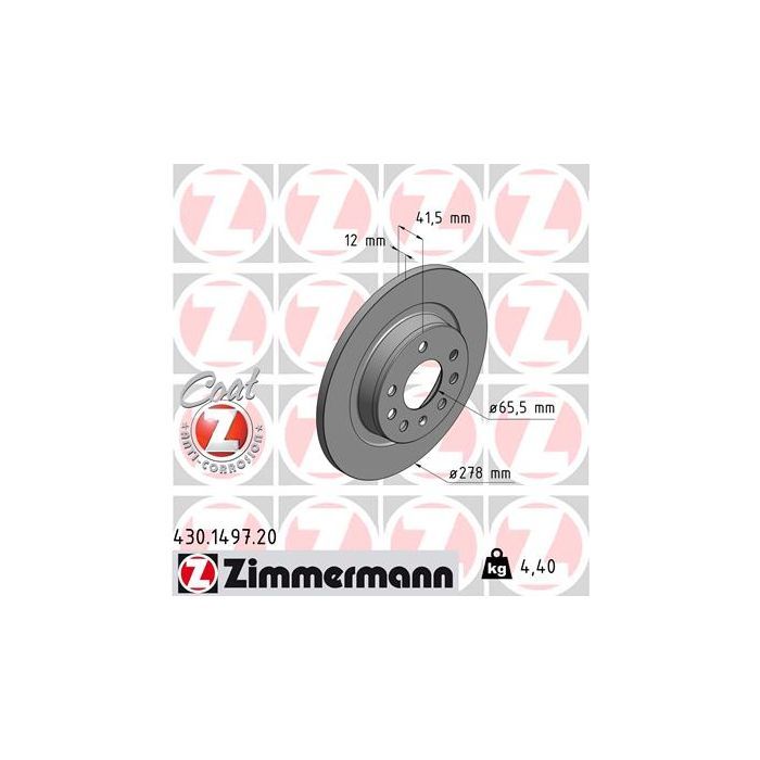 Тормозной диск ZIMMERMANN 430.1497.20 Фото