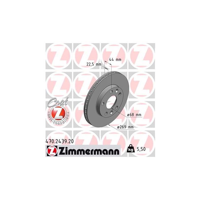Тормозной диск ZIMMERMANN 470.2439.20 Фото