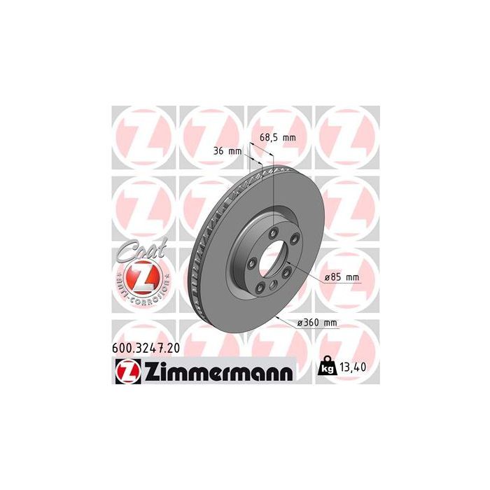 Тормозной диск ZIMMERMANN 600.3247.20 Фото