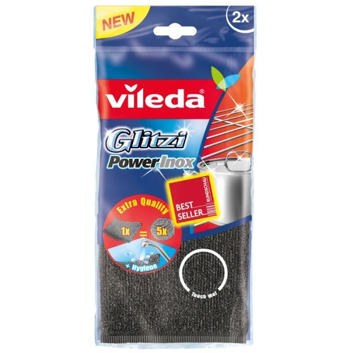 Губки кухонные Vileda Inox Power Pad металеві 2 шт. Фото