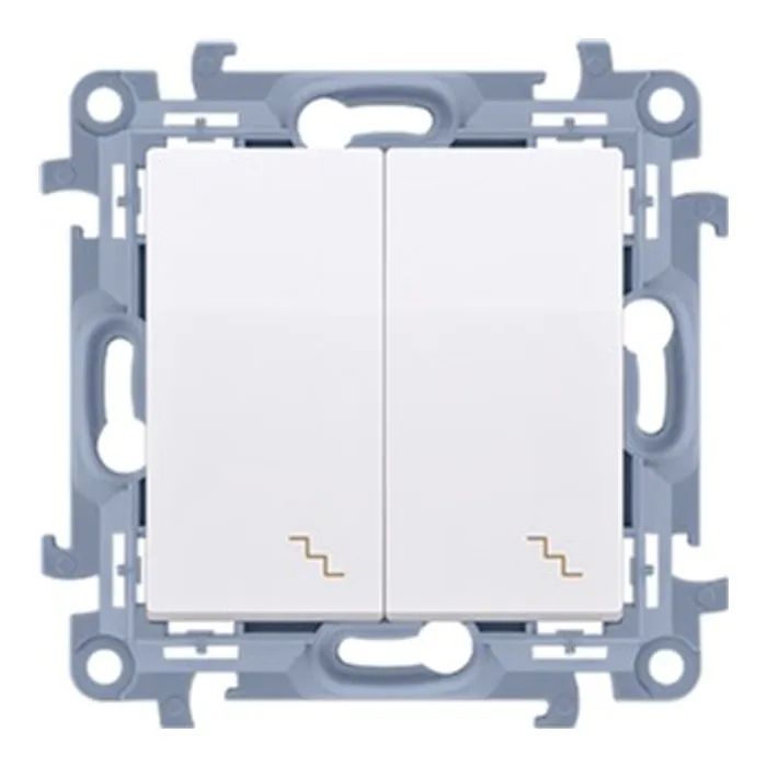 Переключатель Simon 2х, белый Фото