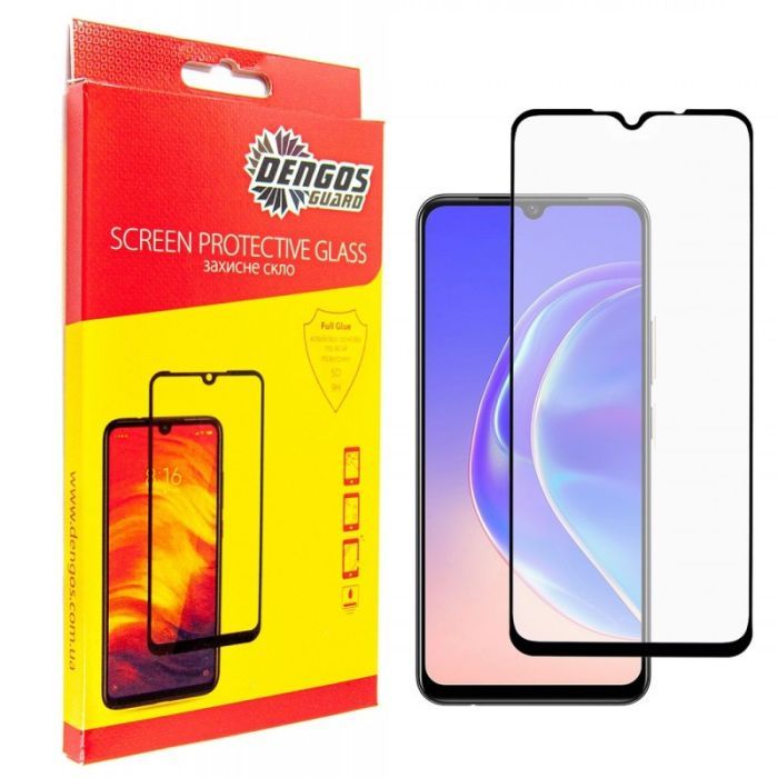 Стекло защитное Dengos Full Glue VIVO V21e (black) Фото