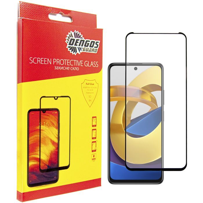 Стекло защитное Dengos Full Glue Poco M4 Pro (black) Фото