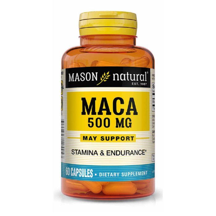 Травы Mason Natural Мака 500мг, Maca, 60 капсул Фото