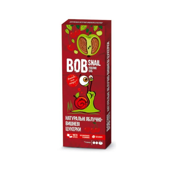 Конфета Bob Snail Равлик Боб Яблучно-Вишня 30 г Фото
