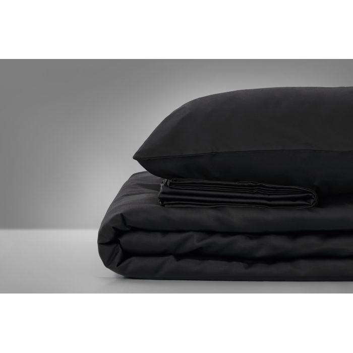 Простынь MirSon Сатин Premium 0055 Black Pearl 180х220 см Фото