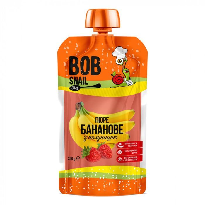 Детское пюре Bob Snail Улитка Боб Банан-Клубника 250 г Фото