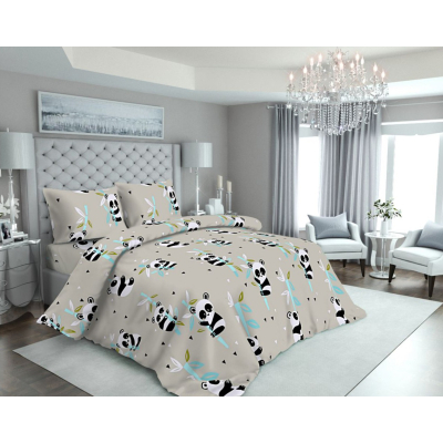 Постельное белье MirSon Бязь 17-0504 Panda is gray Дитячий Фото