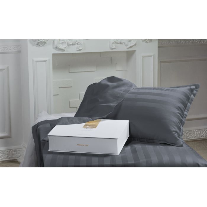 Постельное белье MirSon Сатин Premium Graphite 2х160х220 Фото