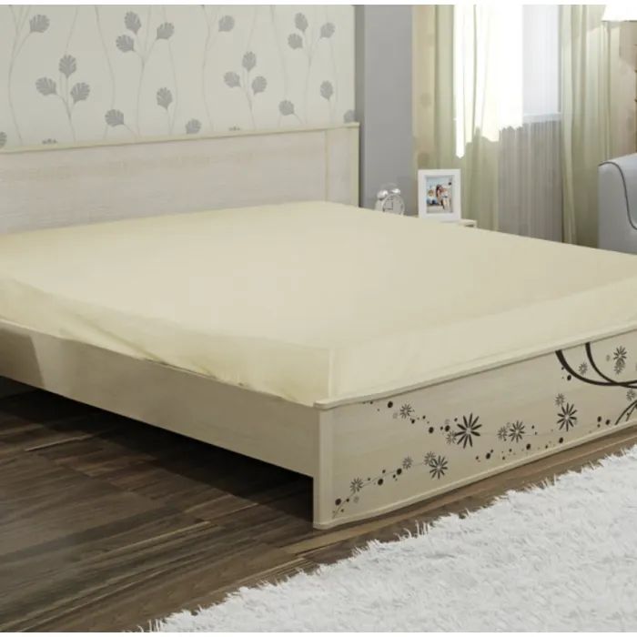 Простынь Ярослав на резинке бязь 02 бежевый 200х180х20 Фото