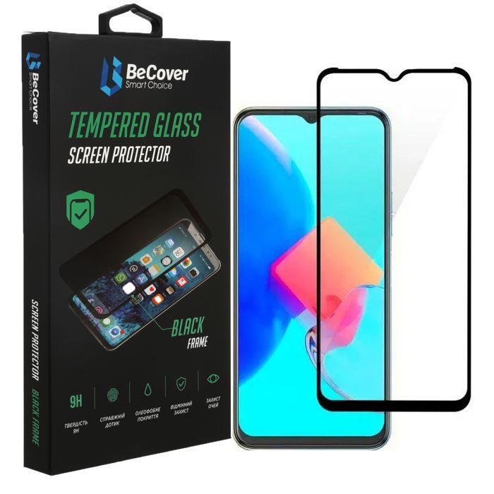 Стекло защитное BeCover Tecno Spark 8C (KG5n) Black Фото