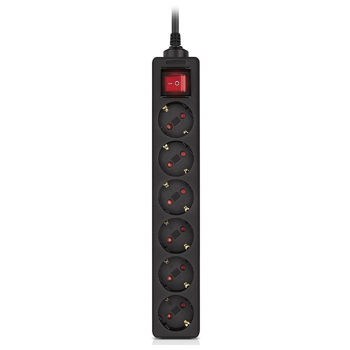 Сетевой фильтр питания REAL-EL RS-6 Protect M 1.8m, black Фото