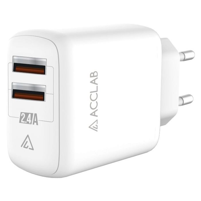 Зарядное устройство ACCLAB AL-TC224 2хUSB 5В/2,4A/12W Фото