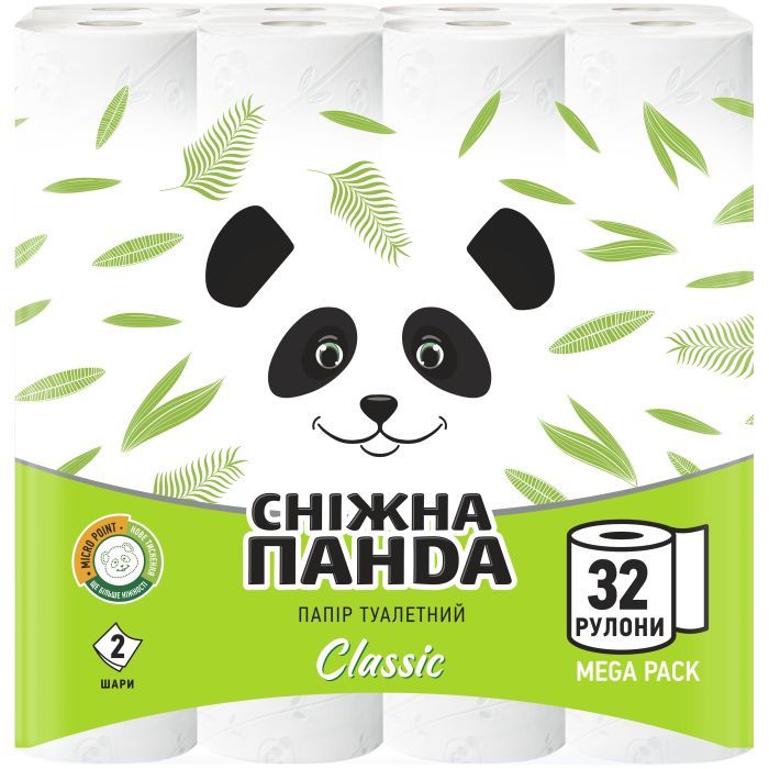 Туалетная бумага Сніжна Панда Classic 2 слоя 32 рулона Фото