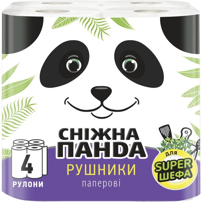Бумажные полотенца Сніжна Панда 2 слоя 4 рулона Фото