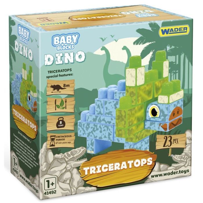 Конструктор Wader Baby Blocks Діно - трицератопс Фото