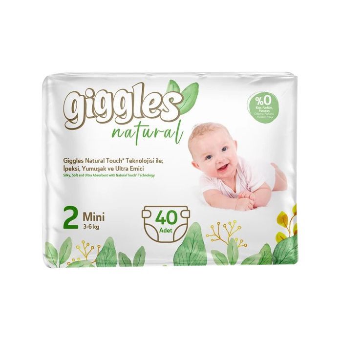 Подгузники Giggles Natural 2 Mini 3-6 кг 40 шт Фото
