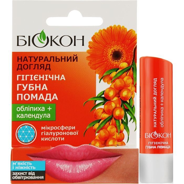 Гигиеническая помада Біокон Облепиха + Календула 4.6 г Фото