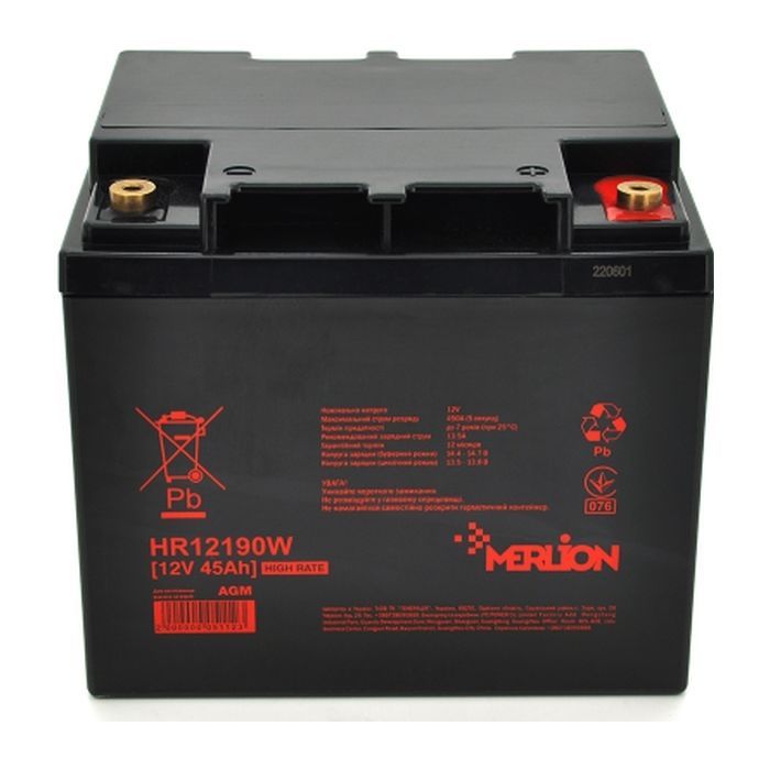 Батарея к ИБП Merlion HR12190W, 12V 45Ah Фото