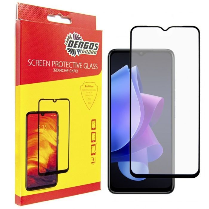 Стекло защитное Dengos Full Glue Tecno POP 7 (black) Фото